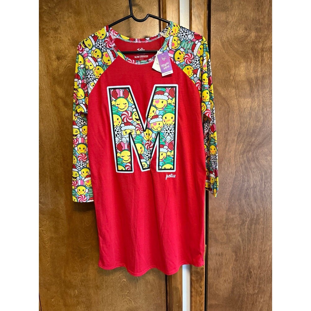 Girls Justice Emoji Night Shirt Sz. 18/20 NWT
